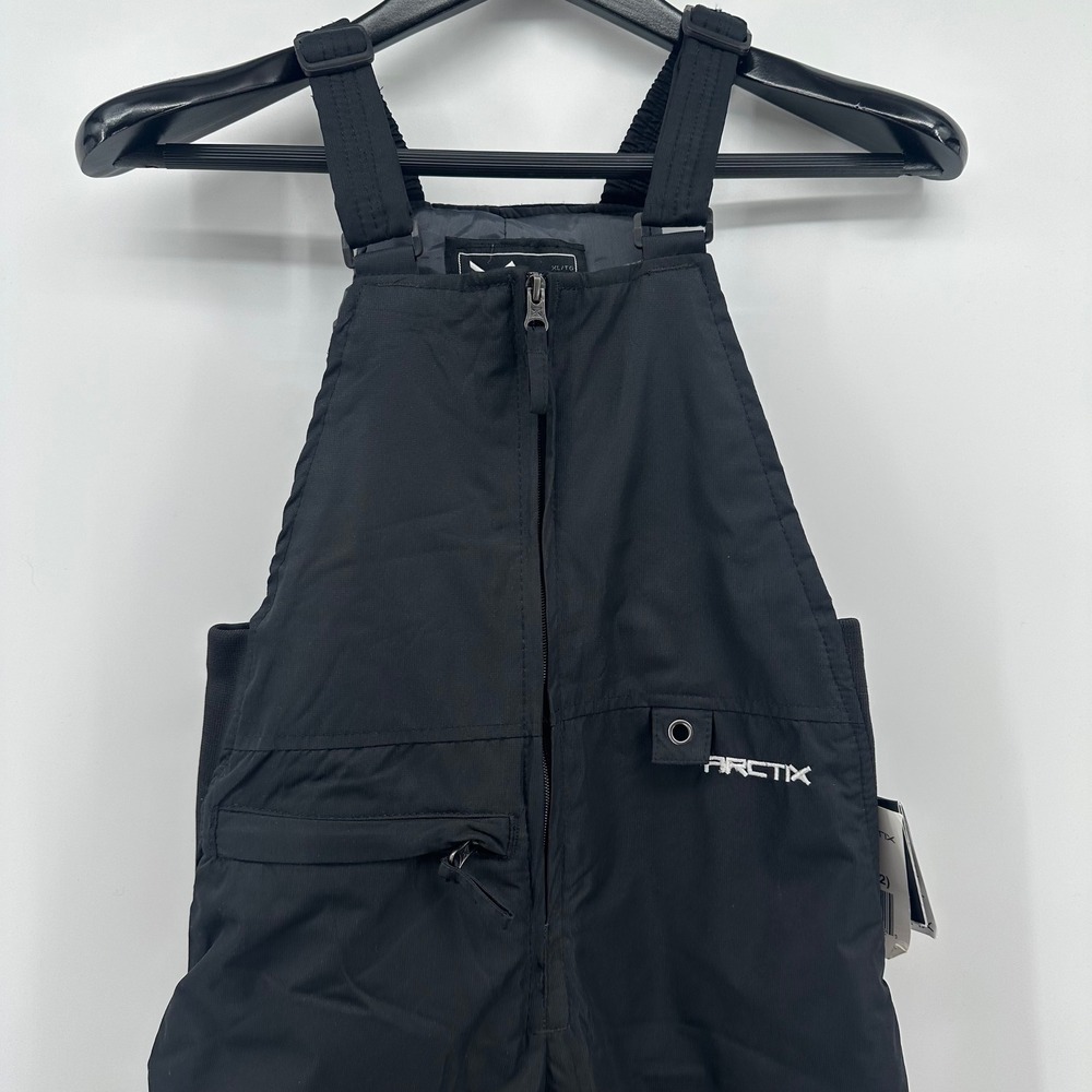 Arctix Insulated Bib Overalls Kids Size M 10/12 Black 1550-00-M Snow Pants NEW